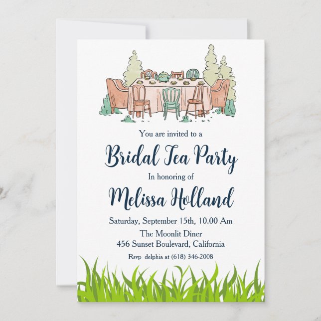 Invitation jardin botanique thé fête nuptiale douche (Devant)