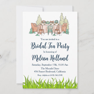 Invitation jardin botanique thé fête nuptiale douche