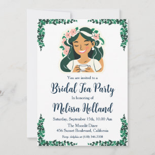 Invitation jardin botanique thé fête nuptiale douche