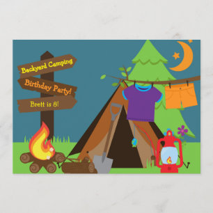 Invitation Jardin Camping Campout Sleepover Anniversaire Invi