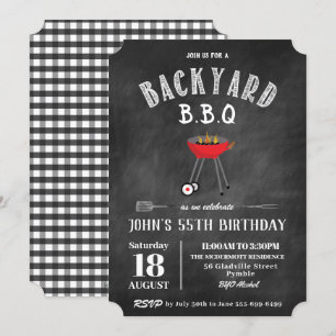 Invitation Jardin Chalkboard Barbecue barbecue fête d'anniver