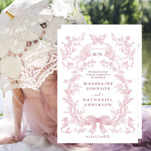 Invitation Jardin d'amour cadre floral français mariage forme
