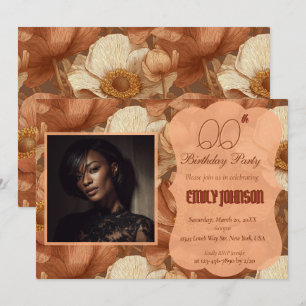Invitation Jardin d'anémones Cadeau d'anniversaire cinquante 