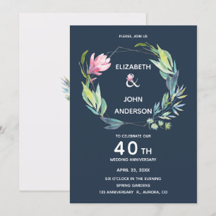 Invitation Jardin dans la Riviera 40e anniversaire de mariage