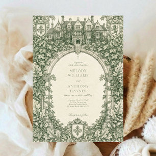 Invitation Jardin d'aquarelle verte art Porte Mariage