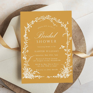 Invitation Jardin d'arche botanique Mariage ambré