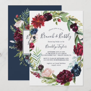 Invitation Jardin d'automne Brunch de courge bordeaux et bu