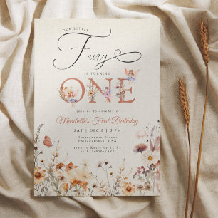 Invitation Jardin d'automne fleuri Little Fairy Premier anniv