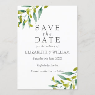 Invitation Jardin de campagne verdure Enregistrez la date