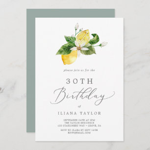 Invitation Jardin de citron moderne 30e anniversaire