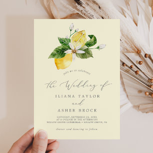 Invitation Jardin de citron moderne Mariage simple jaune