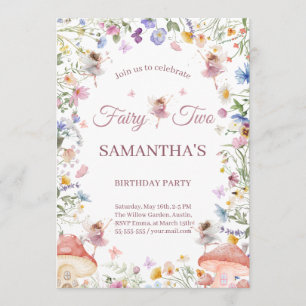 Invitation Jardin de fées aux fleurs sauvages 2e fête d'anniv