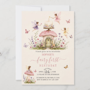 Invitation Jardin de Fées Boisées pour le Premier Anniversair