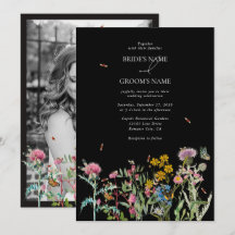 Jardin de fleurs sauvages à l'aquarelle Mariage Bo