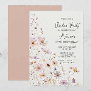 Invitation Jardin de fleurs sauvages Anniversaire