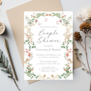 Invitation Jardin de fleurs sauvages élégant pour la douche d