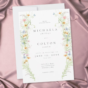 Invitation Jardin de fleurs sauvages Mariage floral rustique