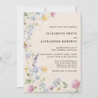 Invitation Jardin de Fleurs Sauvages Mariage Ton Terreux Chau