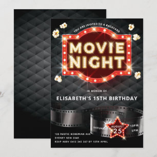 Invitation Jardin de luxe de la nuit de cinéma