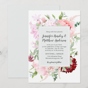 Invitation Jardin de mariage sauvage aquarelle  