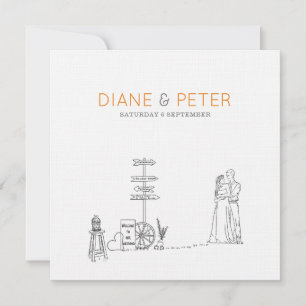 Invitation Jardin de pique-nique minimaliste Mariage noir et 