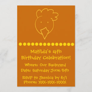 Invitation Jardin de poulet fête d'anniversaire