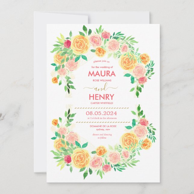 Invitation Jardin de prairie Fleur sauvage de printemps class (Devant)