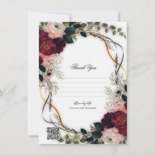 Invitation Jardin de pruniers en velours Floral Green Remerci