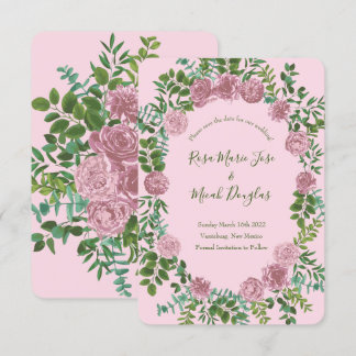 Invitation Jardin de roses roses mariage de printemps