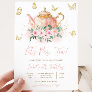 Invitation Jardin de thé Par-tea Fête d'anniversaire