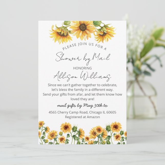 Invitation Jardin de tournesol par courrier (Debout devant)
