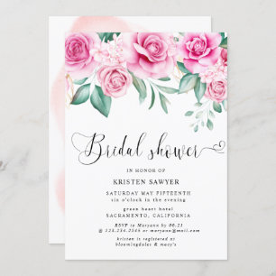 Invitation jardin délicat fleuri élégant nuptiale douche