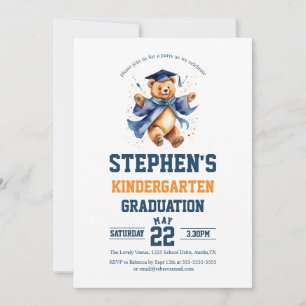 Invitation Jardin d'enfants Graduation Party mignonne ours en