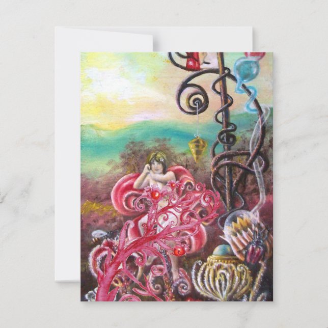Invitation JARDIN DES MELISSA, rouge vif, violet rose (Devant)