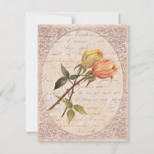 Invitation Jardin des Roses Vintages Jaune fête d'anniversair