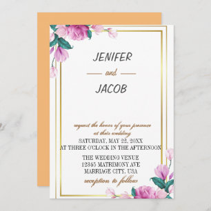 Invitation Jardin d'été Aquarelle Mariage floral