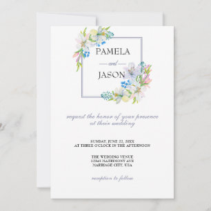 Invitation Jardin d'été Aquarelle mariage floral