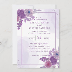 Invitation Jardin d'été Aquarelle Mariage floral