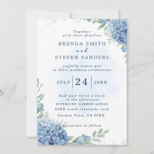 Invitation Jardin d'été Aquarelle Mariage floral
