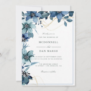 Invitation Jardin d'été Aquarelle Mariage floral
