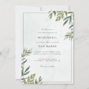 Invitation Jardin d'été Aquarelle Mariage floral