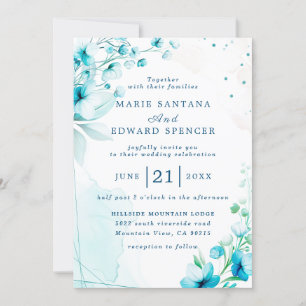 Invitation Jardin d'été Aquarelle Mariage floral