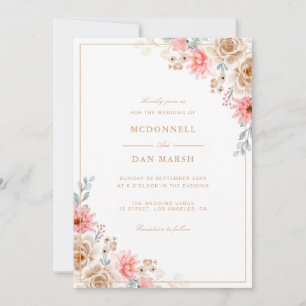 Invitation Jardin d'été Aquarelle Mariage floral