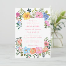 Jardin d'été Aquarelle Mariage floral