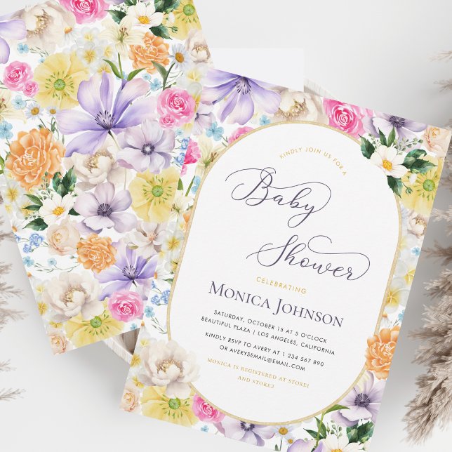 Invitation Jardin d'été de la lavande jaune Baby shower (Créateur téléchargé)