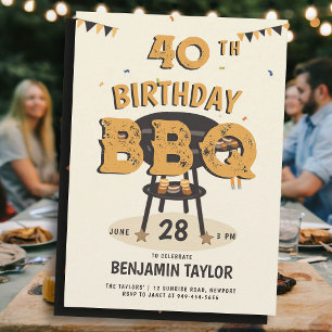 Invitation Jardin d'été pour les hommes fête d'anniversaire B