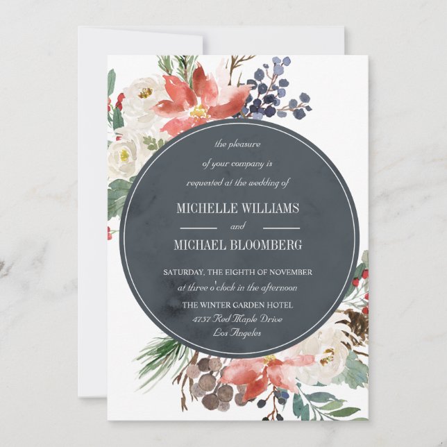Invitation Jardin d'hiver | Mariage floral (Devant)
