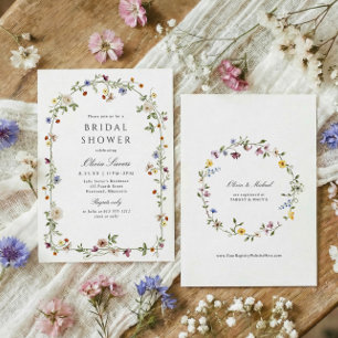 Invitation Jardin Élégant d'Arche de Fleurs Sauvages pour Bab