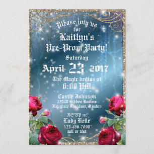 Invitation Jardin enchanté de la Rose rouge Prom