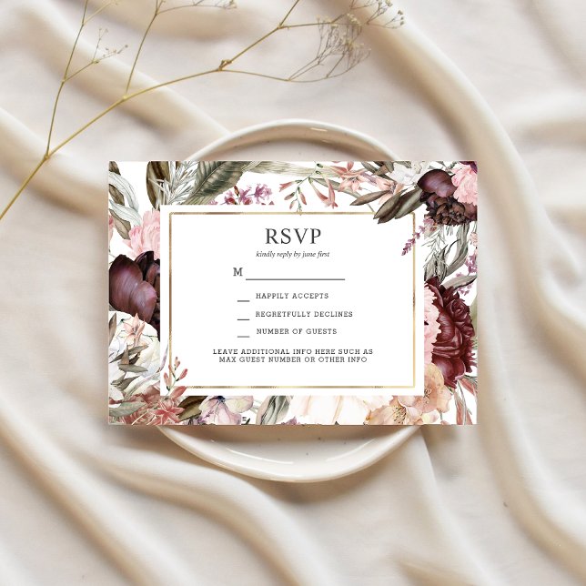 Invitation Jardin enchanté élégant Floral Boho RSVP Invitati (Créateur téléchargé)